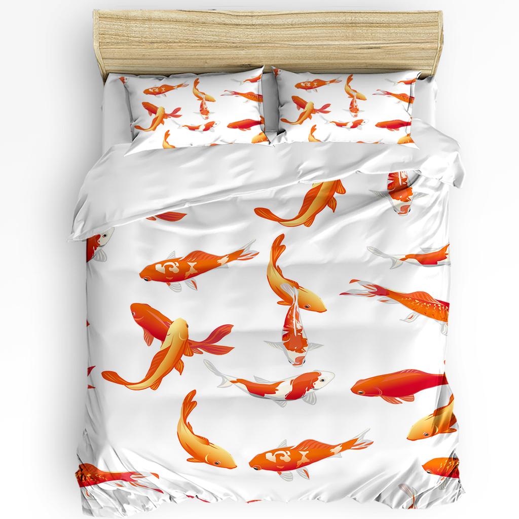 Animal Green Fish Duvet Cover Bed Bedding Collection For Double Home Textile Quilt Cover Pillowcases Bedroom Bedding Collection No Linen