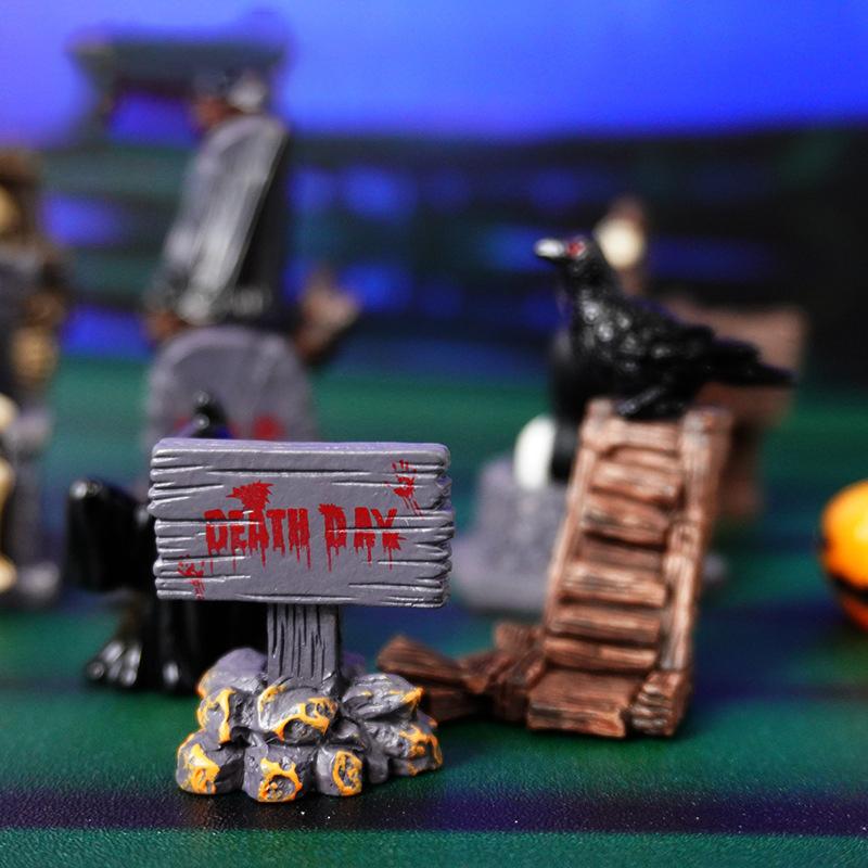 Мини-скелет на Хэллоуин, тыквенные кости, украшения, микропейзаж, креативные миниатюрные фигурки, сделай сам, украшение для домашнего стола, подарки