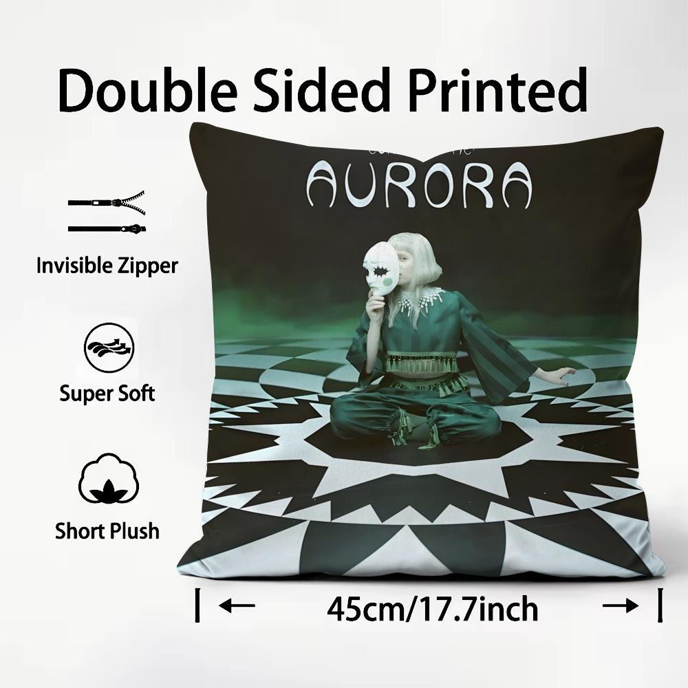 A-Aurora Singer Album Cushion Cover Pattern Printed Pillowcase for Living Room Sofa Cushion Cover & Bedroom Decor