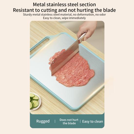 Разделочная доска из нержавеющей стали, двухсторонняя, большая, противоскользящая, разделочная доска для приготовления пищи