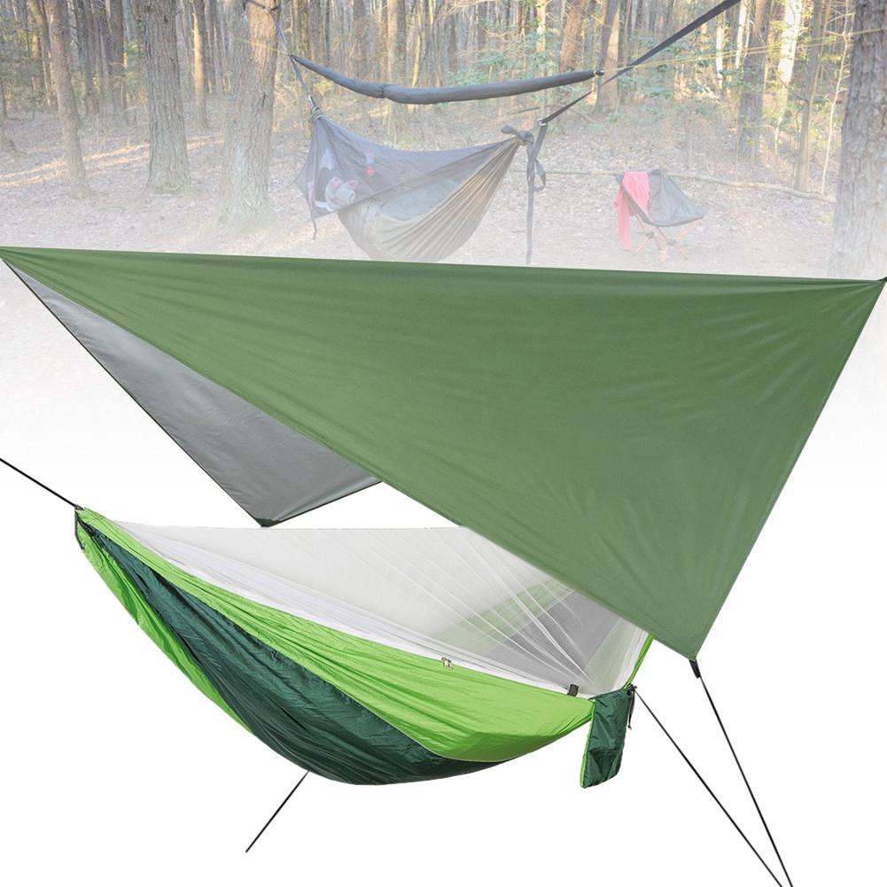 Портативный подвесной кемпинговый гамак с москитной сеткой и дождевиком для дворового сада