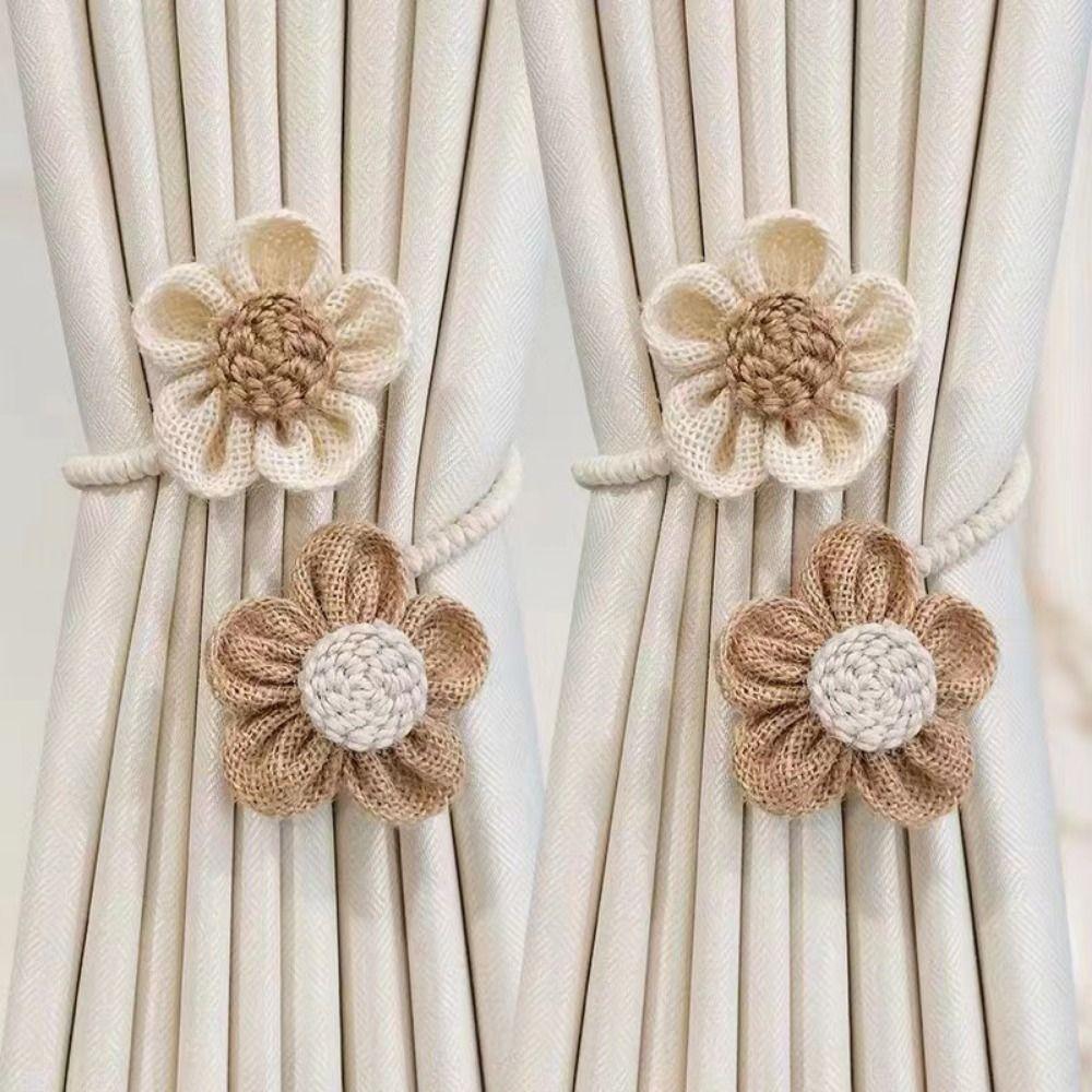 Цветочные завязки для штор ручной работы, элегантный мультяшный подхват для штор в детской комнате