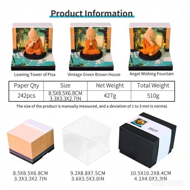 Chic 2027 Desk Calendar Integrated LED Light and Tear-away Display for Elegant Interiors