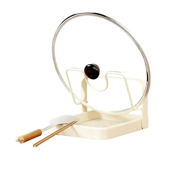 Держатель для крышек с поддоном для слива, U-образная конструкция канавки, углеродистая сталь, кухонный органайзер для посуды, поддон для капель, подставка для крышек