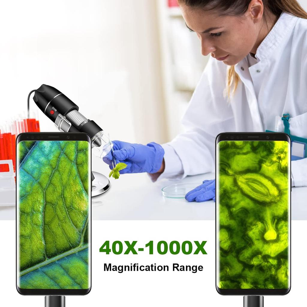 USB-камера для микроскопа Cainda Цифровой микроскоп с металлической подставкой, чехол для переноски, совместимый с Android, Windows, Linux, Mac, портативная камера для микроскопа