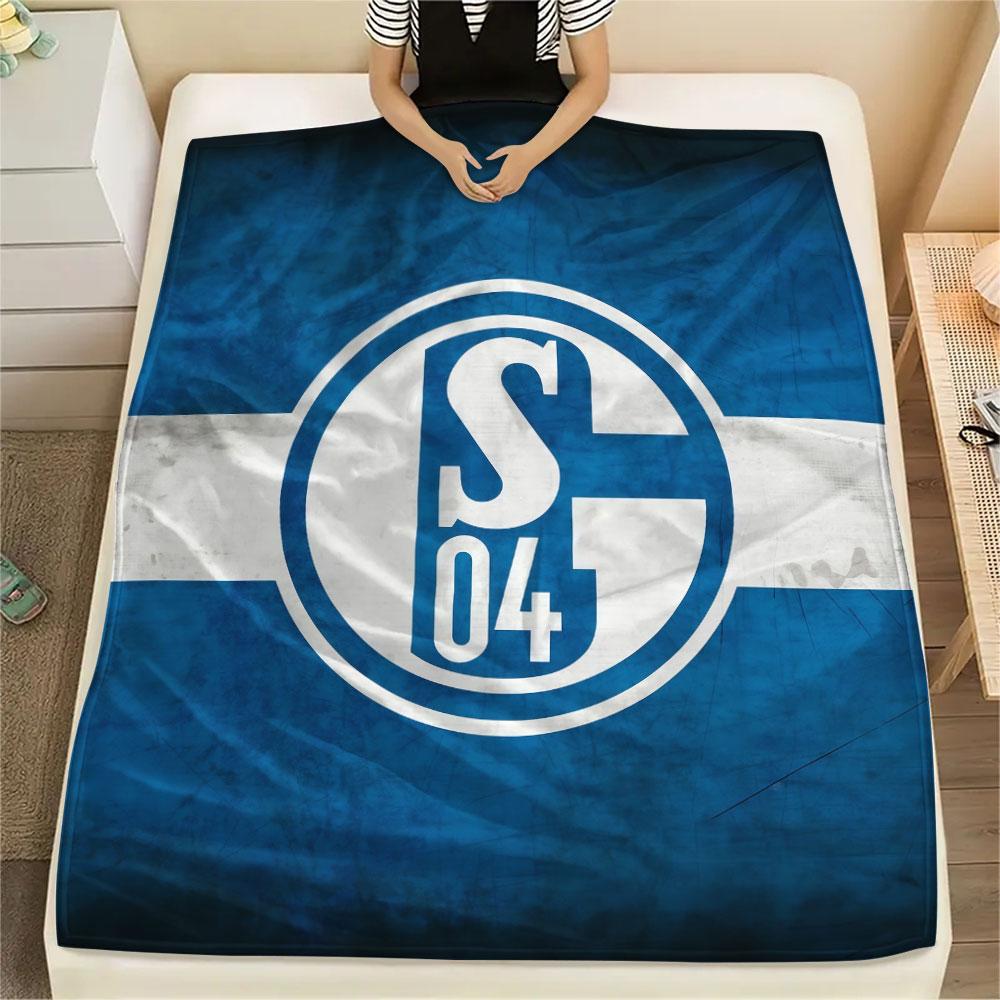 1PC FC Schalke 04 Patterned Flannel Blanket Suitable For All Seasons for Home Decor Warmth and Comfort Gifts Holiday Present