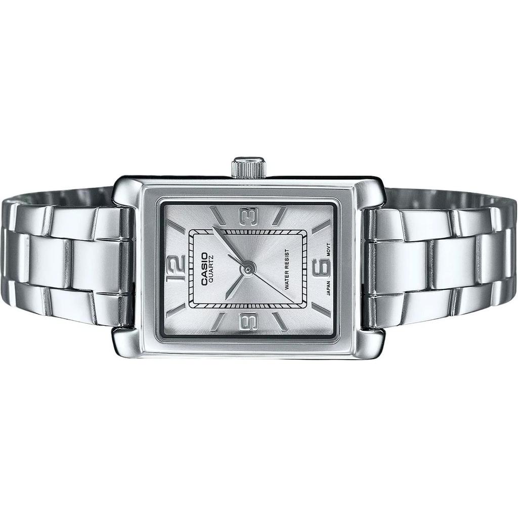 Casio Модный тренд Часы с кварцевым механизмом и стальным ремешком Женские часы Серебристые LTP-1234DD-7A