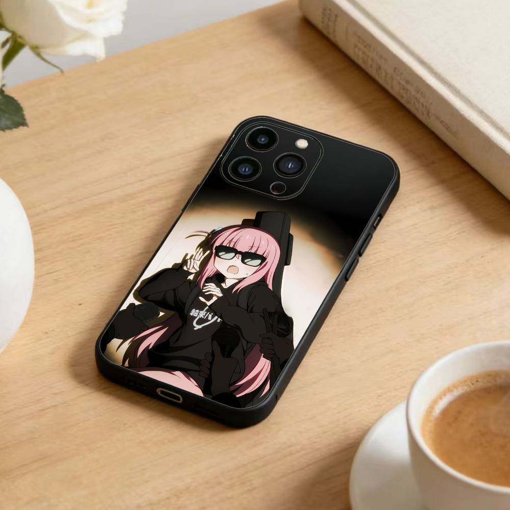 B-Bocchi The Rock Phone Case For iPhone 16,15,14,13,12,17,Pro Max,Plus Silicone Black Case