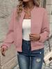 Autumn And Winter New Style Solid Color Zipper Jacket Baseball Collar Casual Jacket Ladies