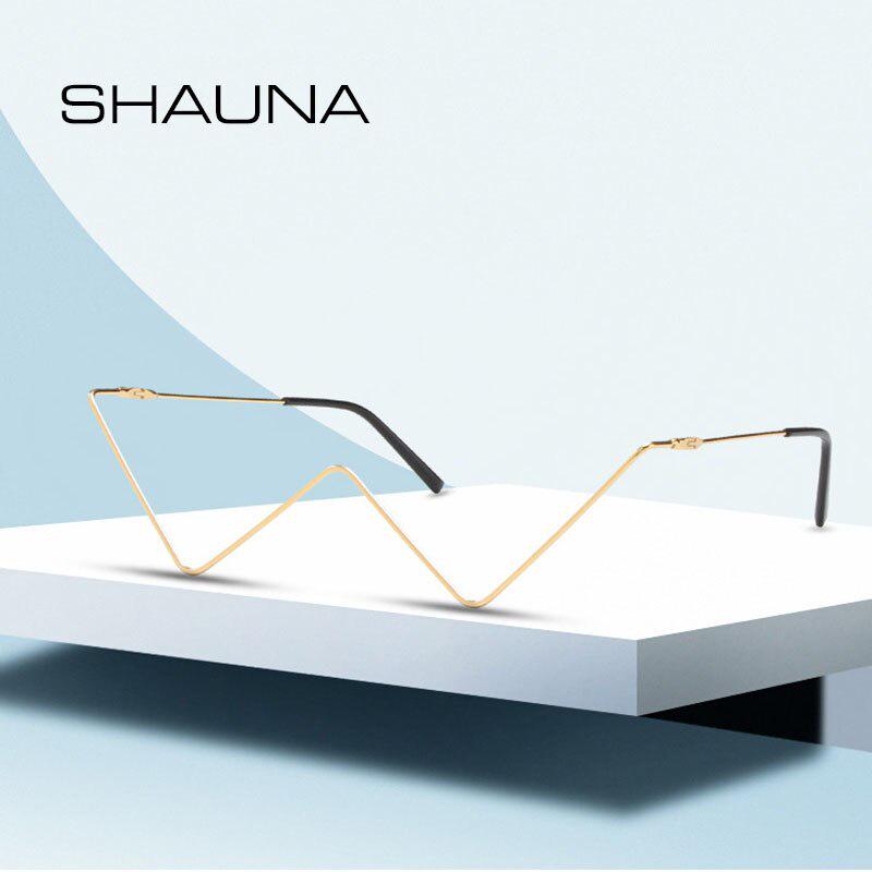 SHAUNA Ins популярные без линз хрустальные оправы для очков женские декоративные треугольные оправы в стиле панк