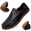 2024 Plus Size 38-48 Genuine Leather Men Loafers Cow Leather Casual Shoes for Man Soft Comfortable Moccasins Hand Sewn Driving Shoes