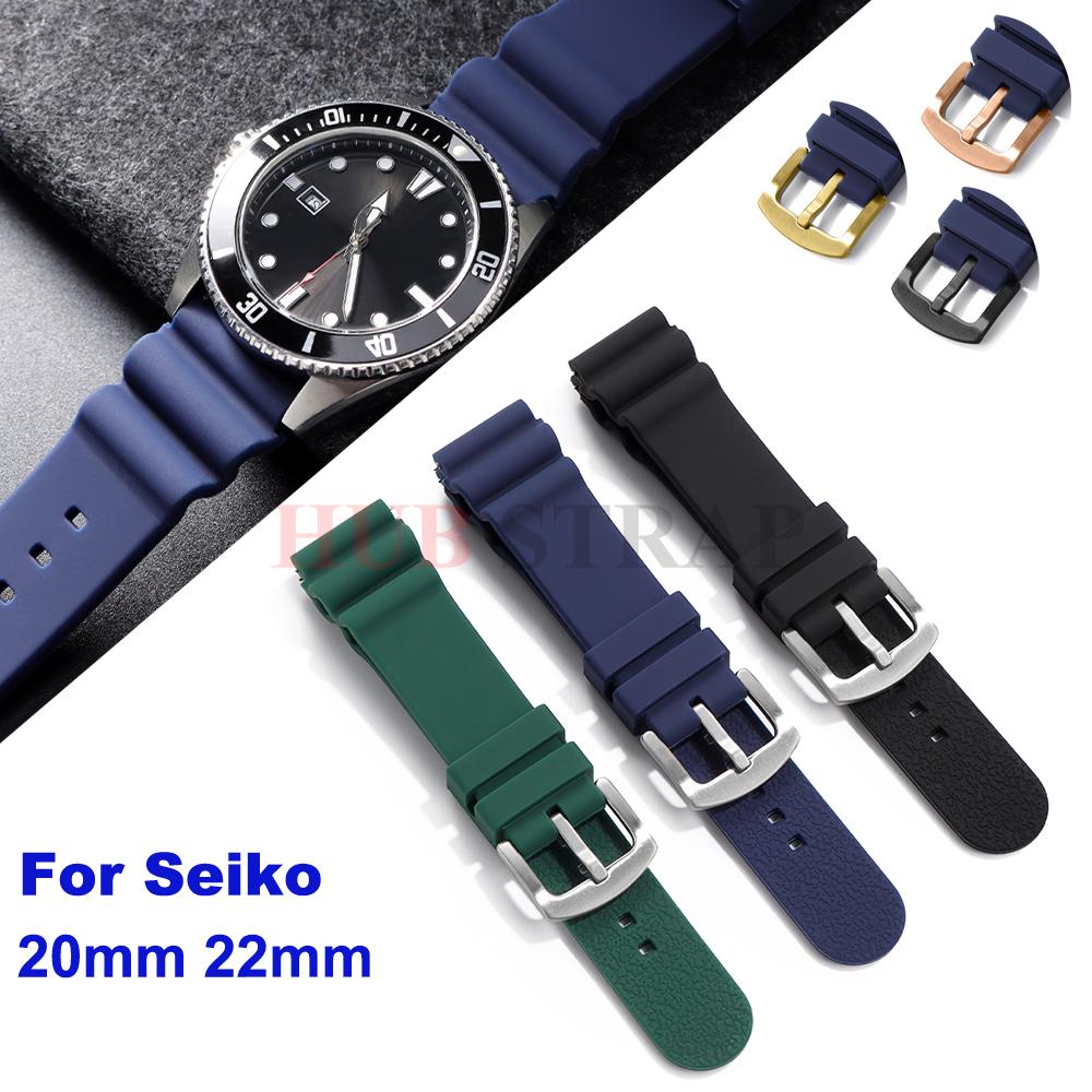 20 мм 22 мм Быстросъемный силиконовый каучуковый ремешок для часов Спортивный ремешок для часов Водонепроницаемый ремешок для часов Черный Зеленый Синий Браслеты