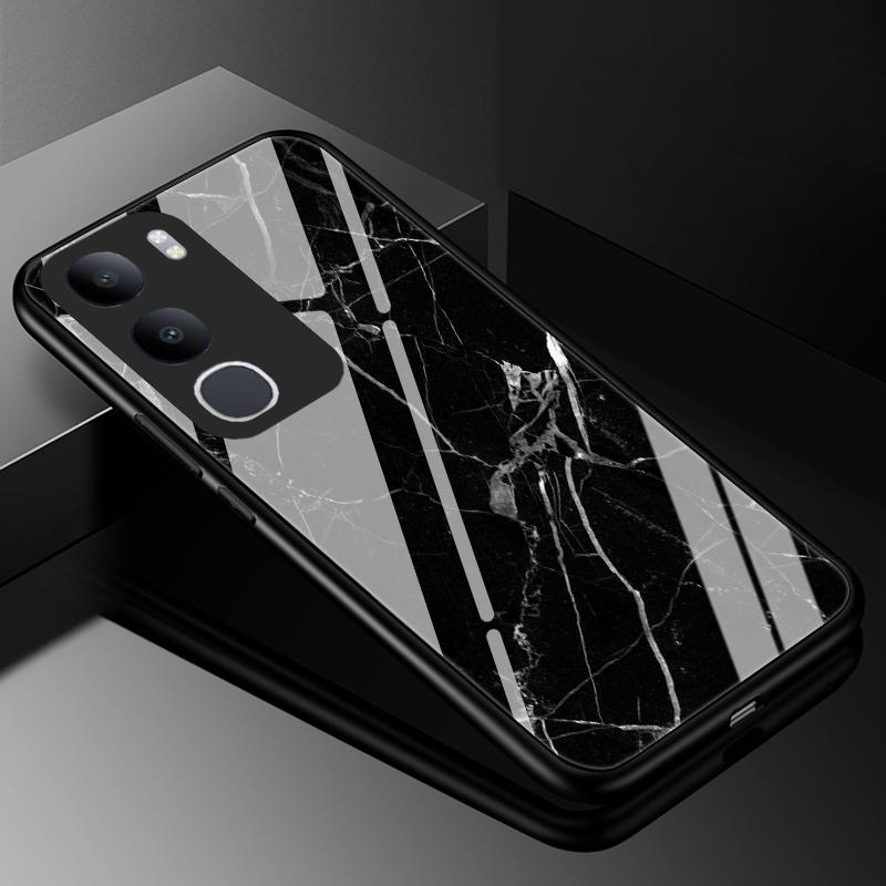 For vivo Y50 5G 2025 Case V2443A V2443BA Cover Tempered Glass Cases for vivo Y50m Y50e Y50s G3 5G Hard Back Bumper Fundas