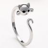 Silver Color Cute Cat Shape Open Ring for Women Lovely Animal Adjustable Rings Jewelry Birthday Gift