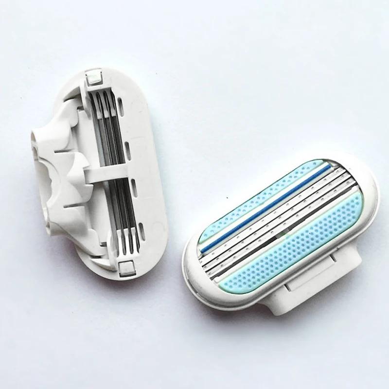 4-20 шт. Лезвия для бритья для женщин Безопасная точилка для бритвы Для лезвия бритвы 3-слойная сменная головка Для красоты Удаление волос Лезвия