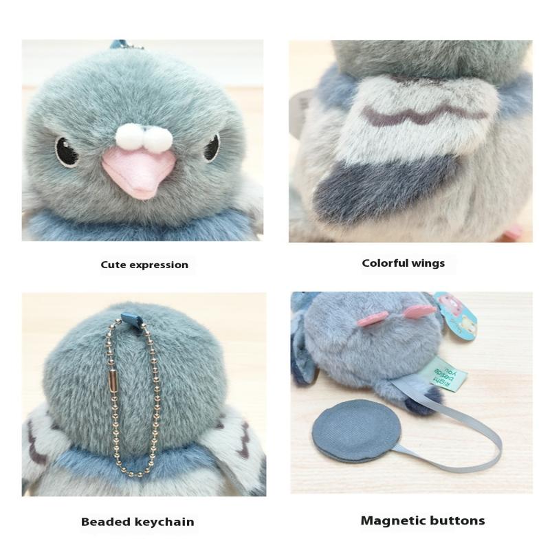 1 Piece Fluffy Pretty Parrot Pigeon Funny Toy Pendant Delicate Cute Mini Magnetic Station Shoulder Pet Bird Plush Toys For Kids