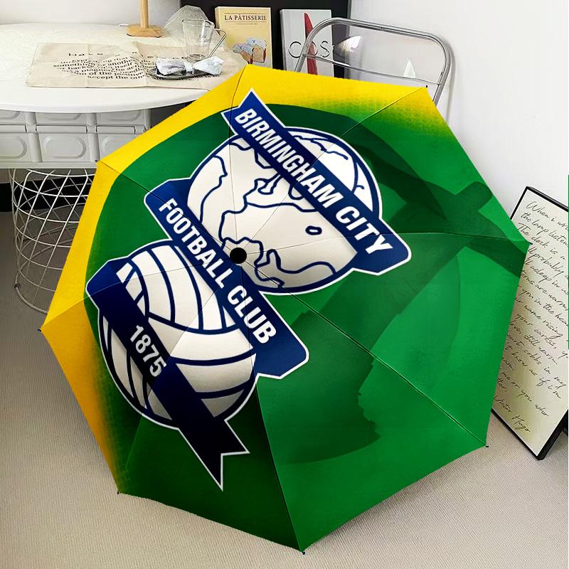 1PC Birming-ham Football Club Printed Umbrella Folding umbrella, automatic umbrella 8-Frame for Travel, camping Fan gifts Christmas Gifts