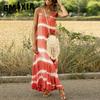 Summer Halter Dress Printed Stripe Big Size Long Loose Women's Dresses