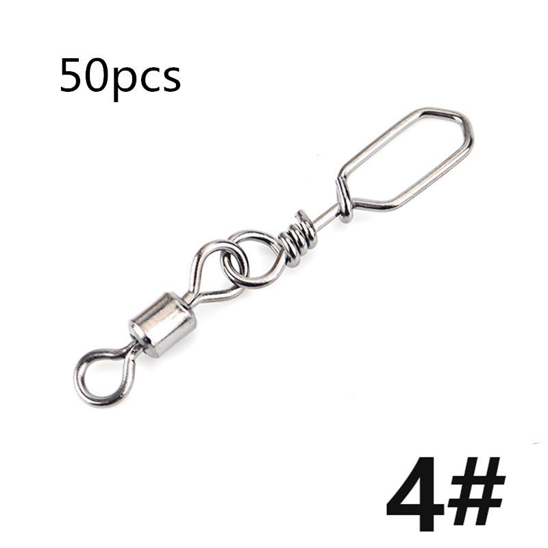 FTK 50 шт., аксессуары для рыбалки на щуку, соединительный штифт, вертлюг из нержавеющей стали, карабин, приманка, вертлюг, снасти