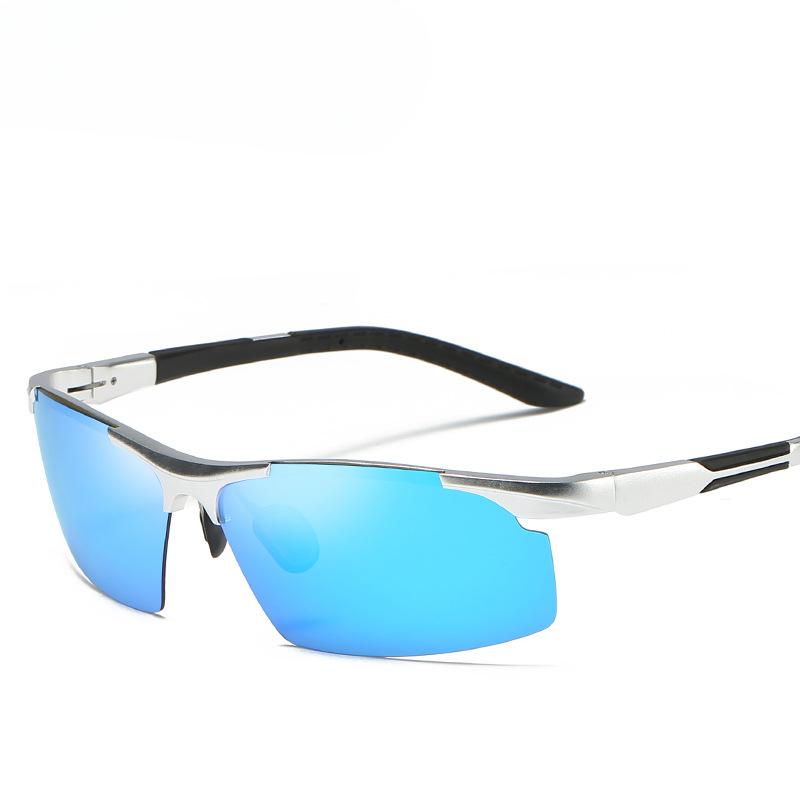 Спортивные алюминиево-магниевые поляризованные солнцезащитные очки в полуоправе, велосипедные очки
