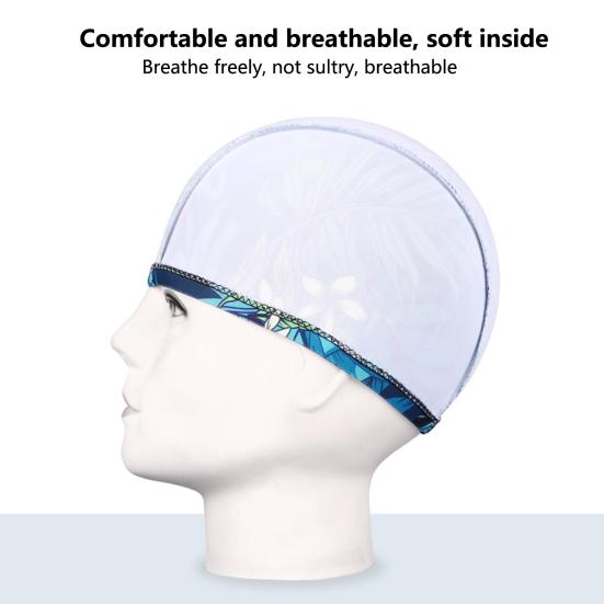 Шапочка для плавания Дышащая ткань Изысканный узор Высокоэластичная Быстросохнущая Устойчивая к разрывам Защитная Полиэстер Унисекс Принт Шапочка для плавания Спортивная