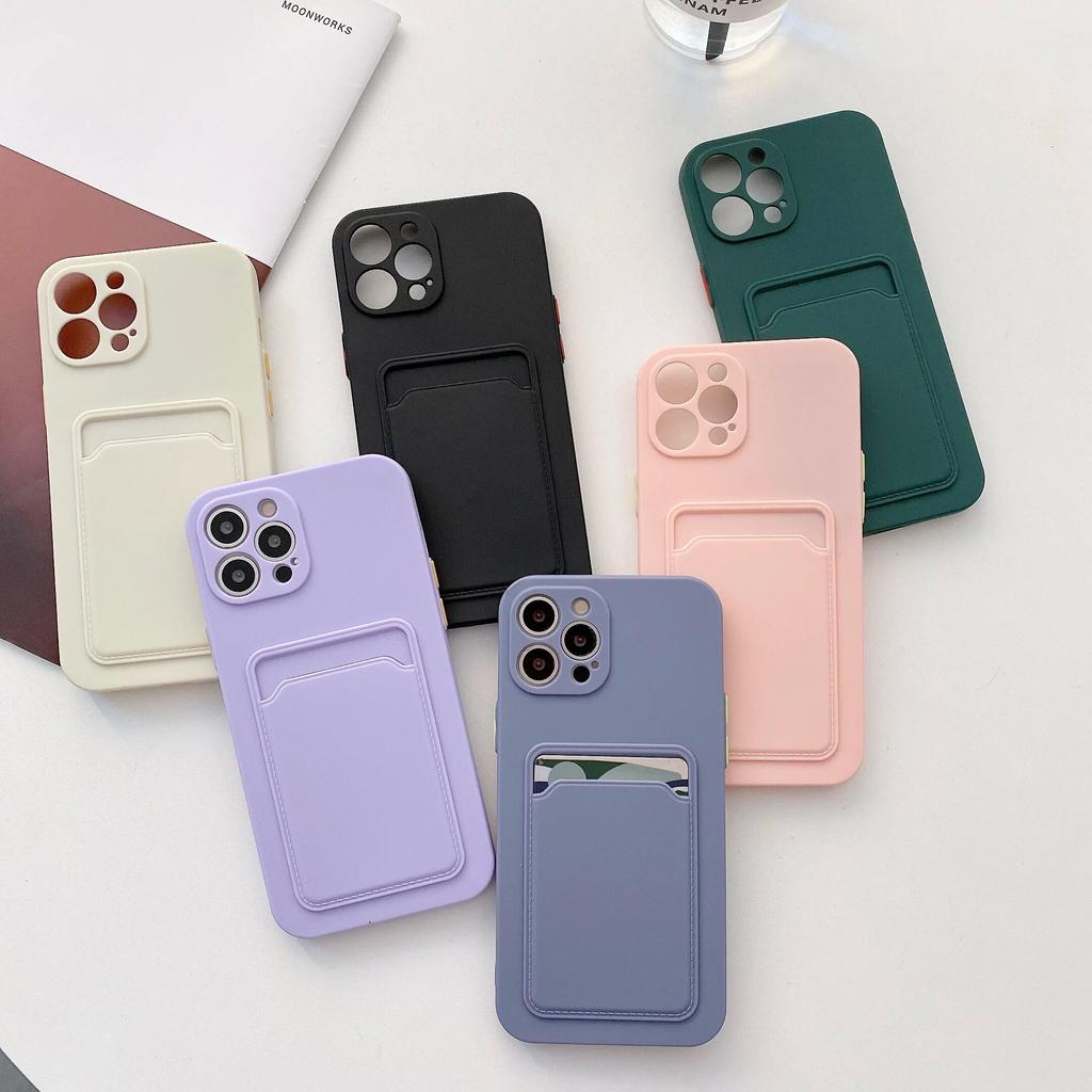 Soft Silicone Phone Case For iPhone 14 Pro Max Case iPhone 11 15 13 12 Pro Max XR XS 14 15 Plus 7 8 SE Wallet Card Holder Cover