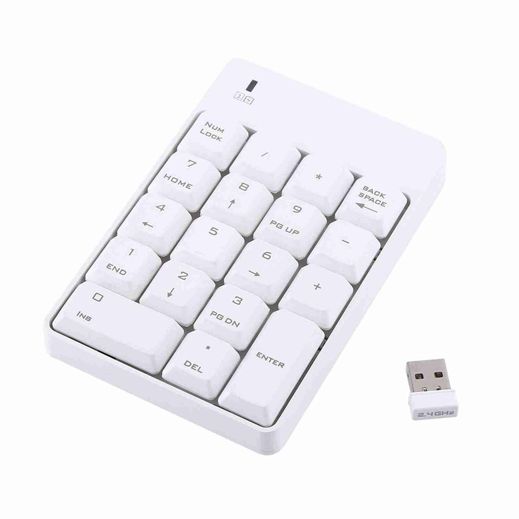 2,4 ГГц беспроводная USB цифровая клавиатура Numpad Number 18 клавиш ноутбук ПК новый белый