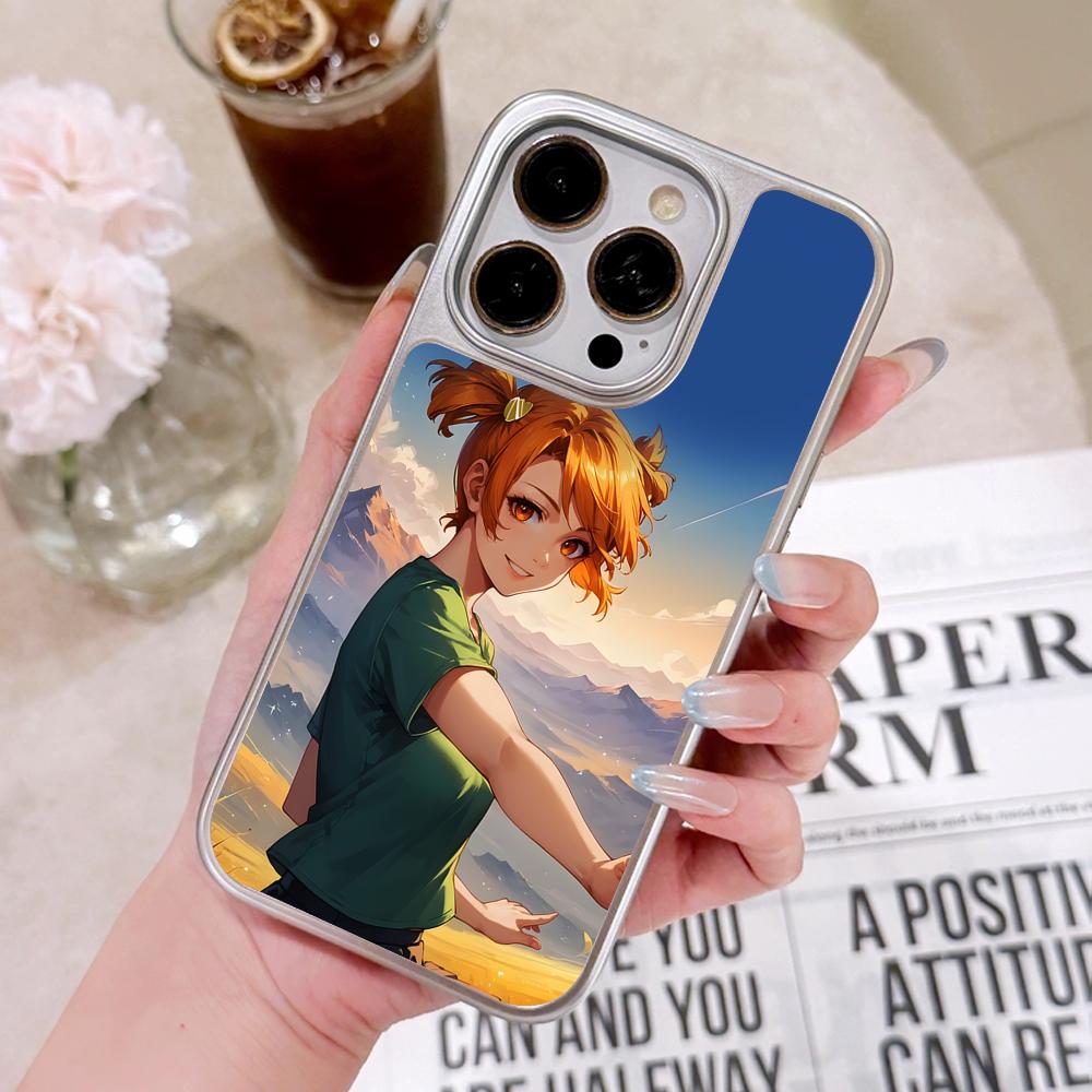 Вечное Лето Алиса Покрытие Серебром Чехол для Мобильного Телефона для iPhone 17 16 15 14 13 12 11 Air Pro Max Plus Цветной Чехол