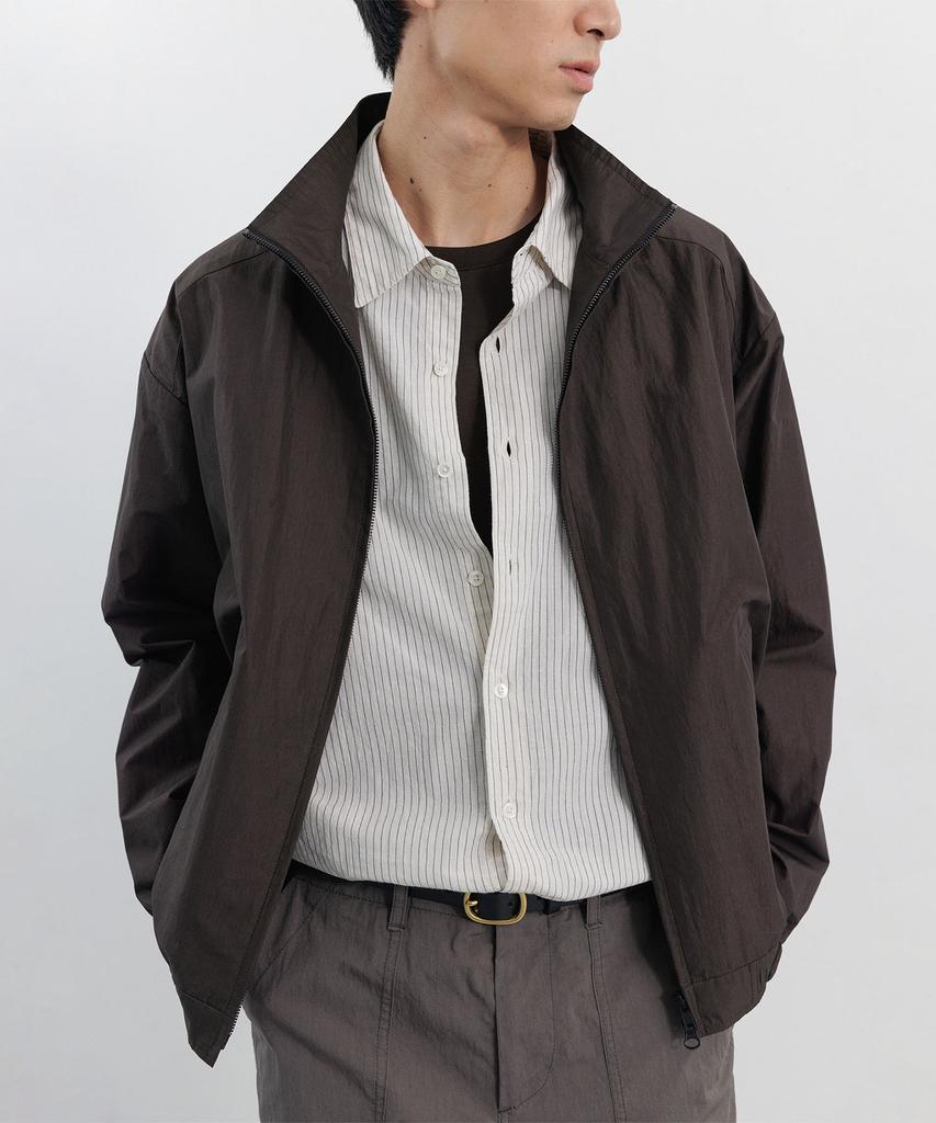 Blankroom Remote High Neck Blouson_Brown