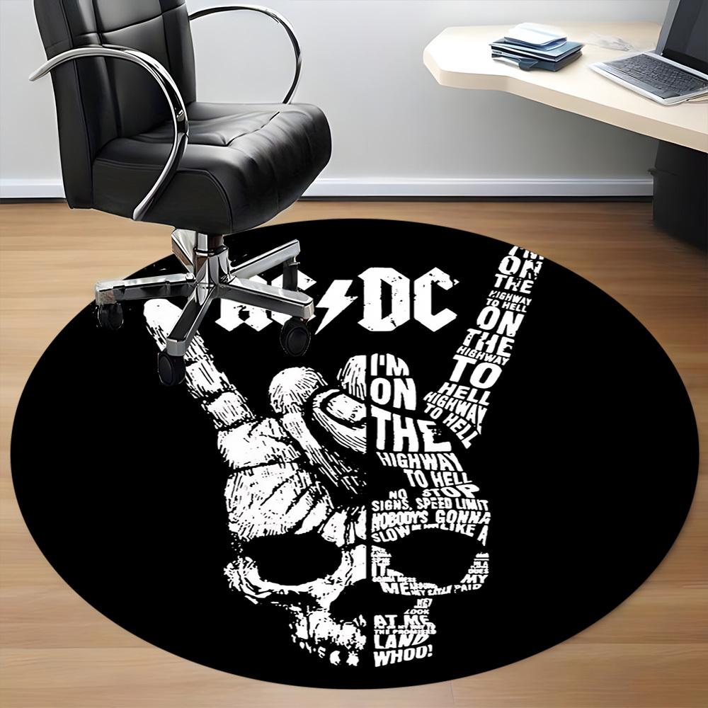 1 шт. Круглый коврик AC/DC Highway to Hell для офиса, под офисные стулья, спальни, гостиной, домашнего декора a1022318