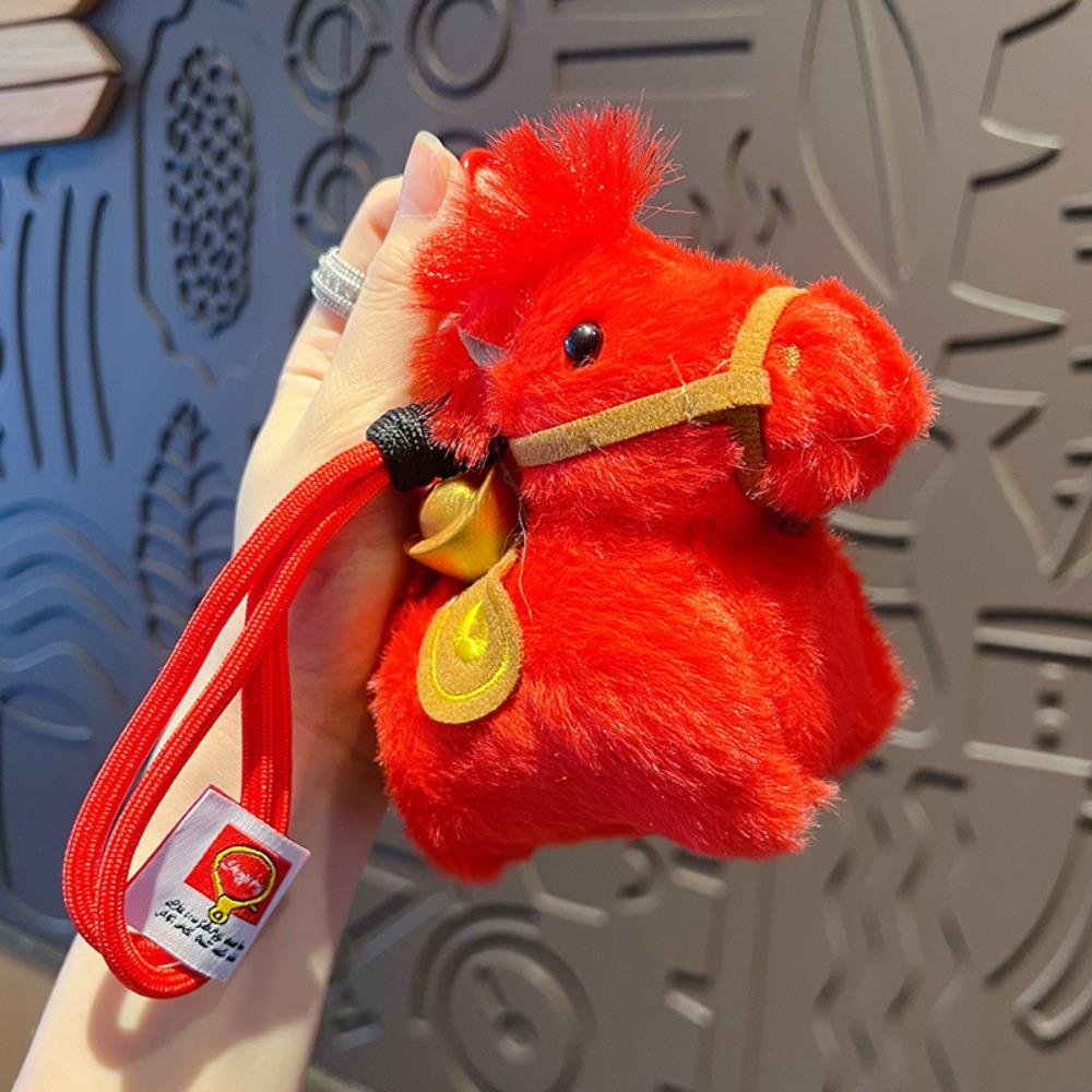 Cute Plush Horse Keychain Creative Chinese New Year Gift Yuanbao Pony Pendant Year of Horse