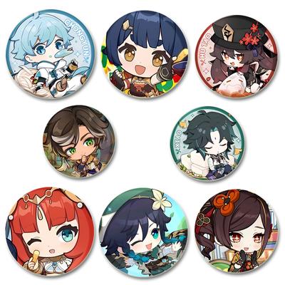 32/44/58MM Игра Аниме Genshin Impact Броши HD Печать Ручной Работы Булавки Kaedehara Kazuha/Xiao Мультфильм Значок Сумка Аксессуары Ювелирные Изделия Подарки