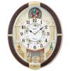 Clock Analog Wall Clock with Mechanical Dark Brown Marble 465 X 384 X 101mm RE581B, Radio-Controlled Movement, Pattern,