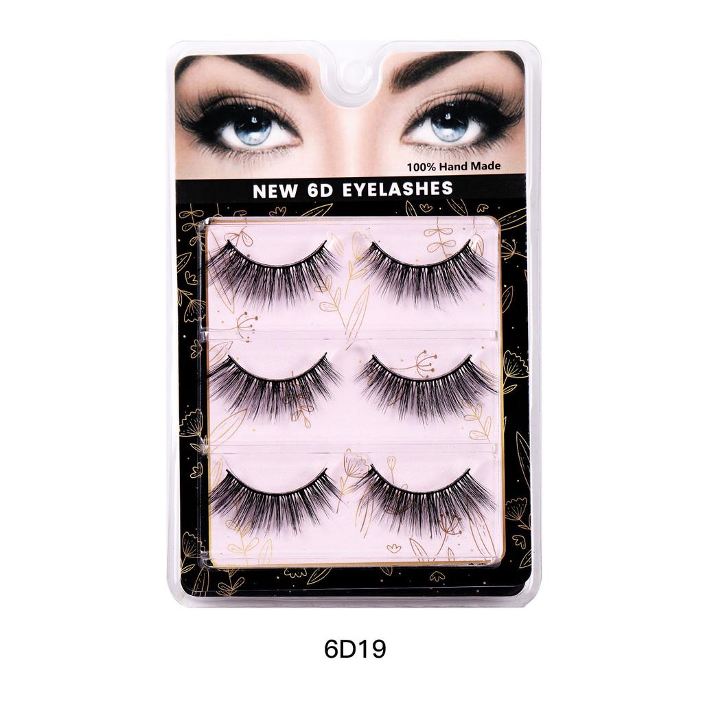 Натуральное химическое волокно 3 пары накладных ресниц, имитация ресниц интернет-знаменитости, пара нарощенных ресниц