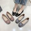 Fashion Flat Shoes Women's 2025 Spring and Autumn New Square Toe Shallow Mouth Soft Sole Large Size Women's Shoes 41-42 Zapatillas Mujer