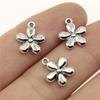 10pcs 13x11mm DIY Flower Charms For Jewelry Making Antique Silver Color Tiny Flower Charms Small Flowers Charms