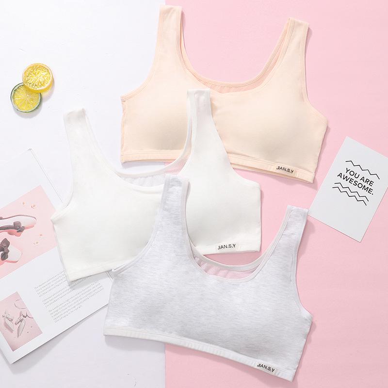 Бюстгальтер-бралетт из дышащей хлопковой сетки для девочек младшего школьного возраста — без стального кольца, легкий дизайн