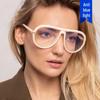 T-Shaped Frog Pilot Anti-Blue Light Eyeglass Frames, 2023 Trendy Retro Large Frame Fashion Glasses
