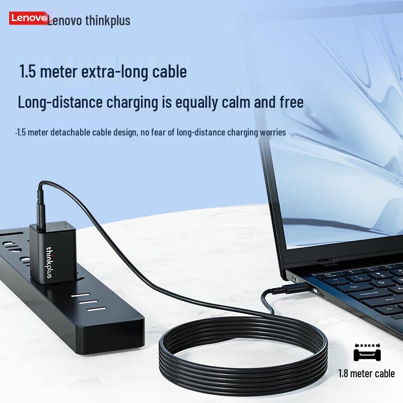Lenovo Thinkplus GaN USB-C Нано Мини Адаптер 65 Вт