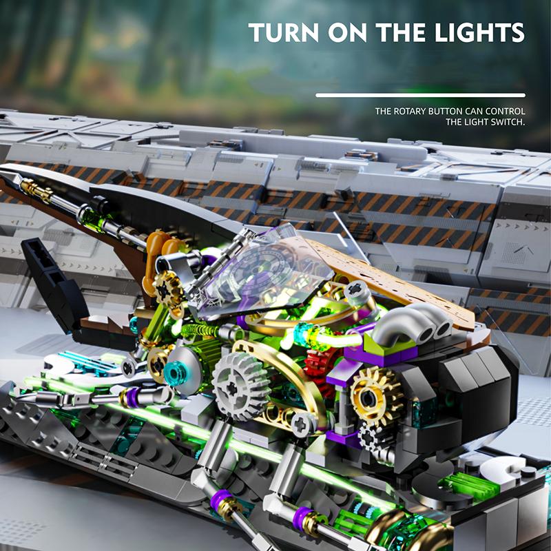 862 шт. Светящиеся строительные блоки Жук Шарнирные крылья Подвижная механическая модель насекомого Кирпичики Пазл Сделай сам Игрушки Подарки для детей