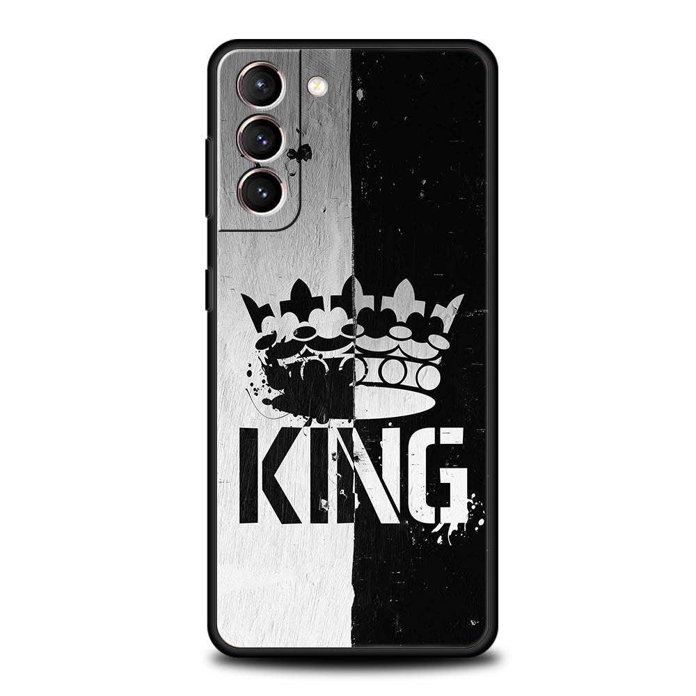 Мягкий чехол для телефона King Queen Lovers Couple для Samsung Galaxy S23 S22 S21 S20 FE Ultra 5G S10 S10E S9 S8 Plus 10 20, чехол-бампер