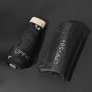 Pocket Capsule Umbrella for Women, Thickened Black Coating, Sun Protection, Sunshade Umbrella, Foldable Umbrella, Dual-Use for Sun and Rain, Portable