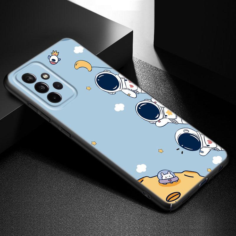 Милый чехол для телефона с космонавтом и Землей для Samsung Galaxy A21 A30 A50 A52 S A13 A22 A32 A33 A53 A73 5G A11 A12 A31 A51 A70 A71 A72