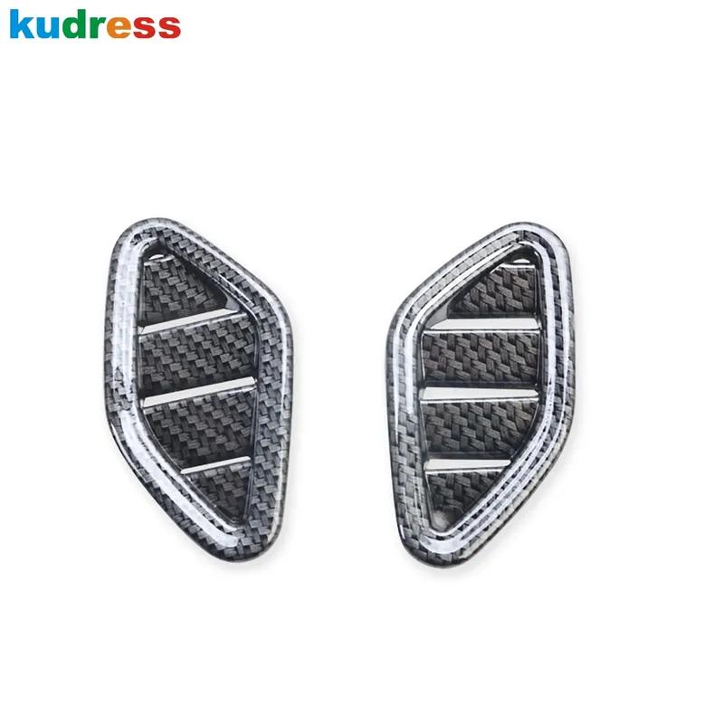 For MG Zs SUV 2017 2018   Carbon Fiber Car Front Upper Air Condition Vent Outlet Cover Trim Interior Accessories