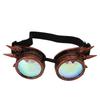 Halloween Kaleidoscope Rave Goggles Rainbow Crystal Lenses Adjustable Trippy Psychedelic Steampunk Goggles