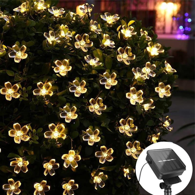 Solar Rechargeable LED Garden Lawn Lamp 7M 50LED Solar String Garland Fariy Light Waterproof Outdoor Pation Garden Decor Landscape Lighting