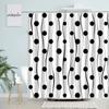 Creative Geometric Shower Curtains Black Circle Line Round Abstract Design Modern Fabric Simple Bathroom Decor Bath Curtain Sets