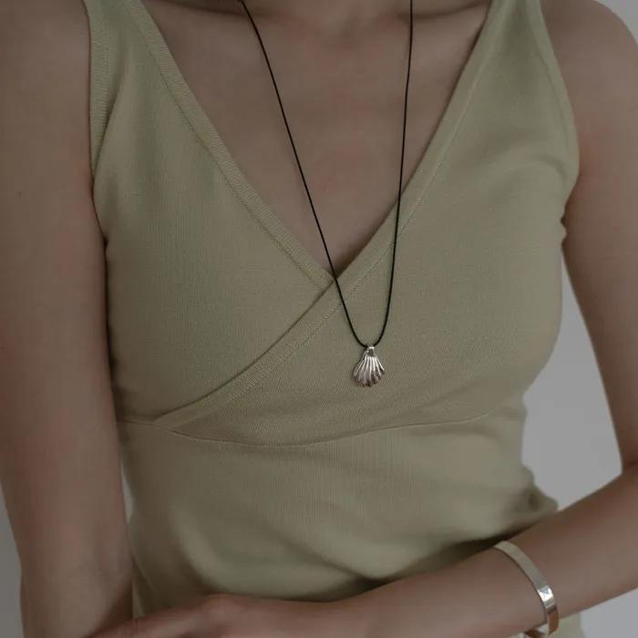 Серебро925 ракушка длинное ожерелье