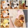 Animal Shy Cat Dog Keychain Funny Plush Doll Pendant Capybara Plush Pendant  Kid Boys
