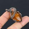 Подвеска ручной работы из медной проволоки из натурального балтийского янтаря длиной 1,77 дюйма T7W63